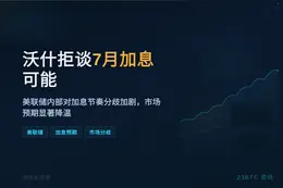 沃什拒谈7月加息可能