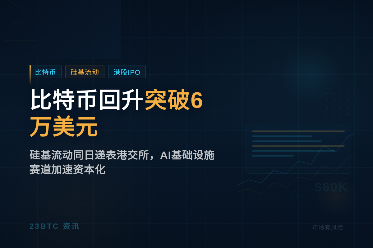 比特币回升突破6万美元