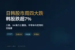 日韩股市周四大跌，韩股跌超7%