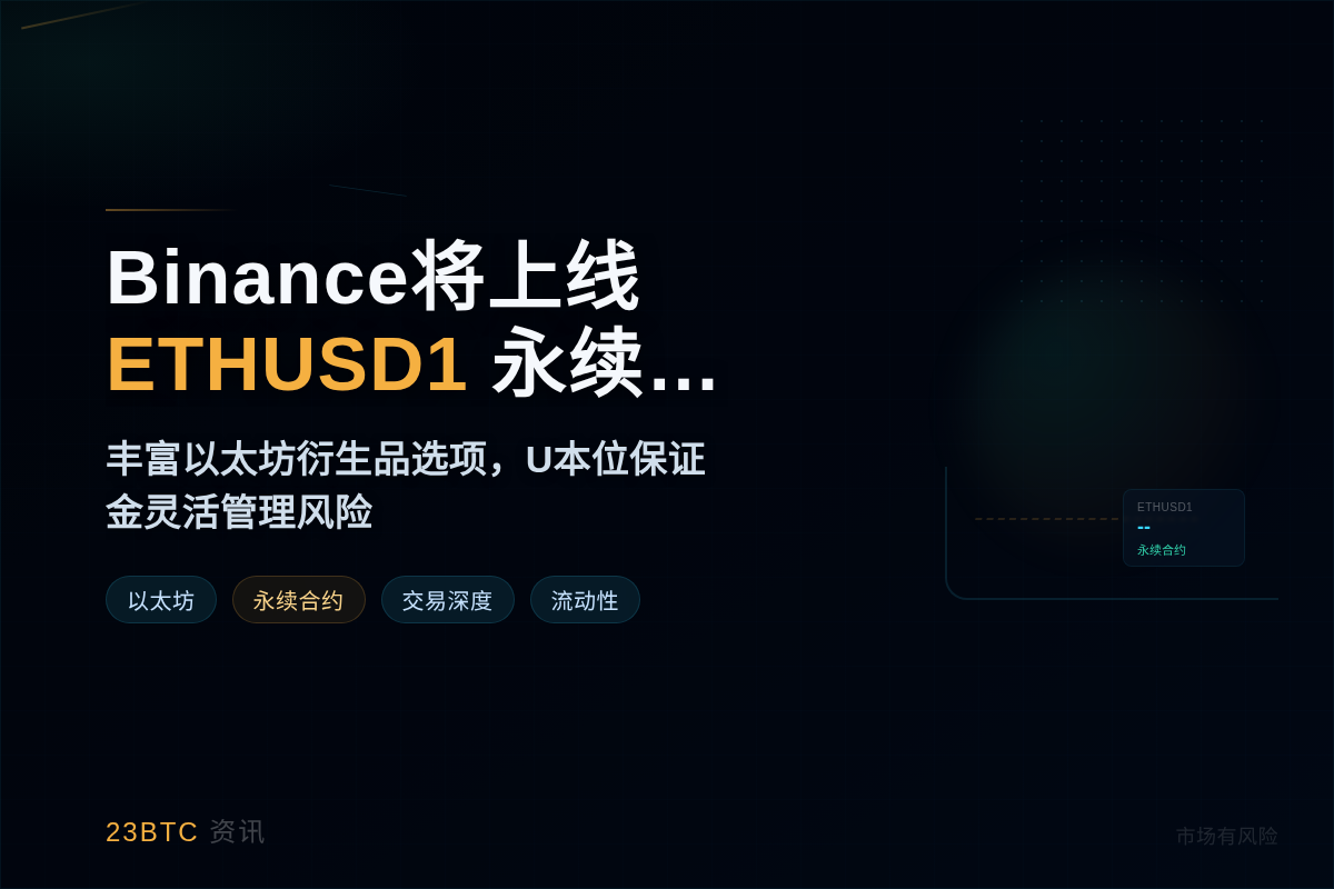 Binance将上线ETHUSD1永续合约