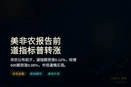 美非农报告前，道指标普转涨