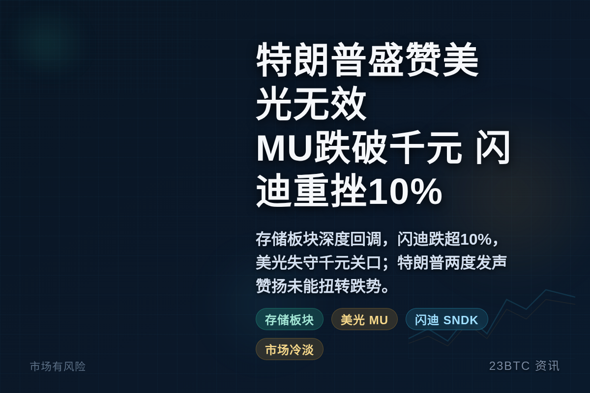 特朗普盛赞美光无效,MU跌破千元,闪迪重挫10%插图1 特朗普盛赞美光无效,MU跌破千元,闪迪重挫10%