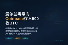 爱尔兰毒枭向Coinbase存入500枚比特币