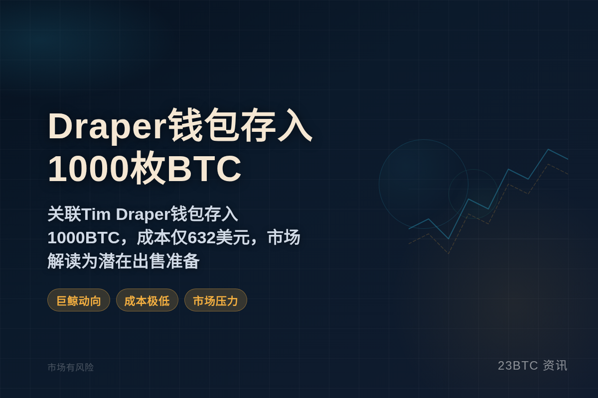 Draper钱包存入1000BTC,成本632美元插图1 Draper钱包存入1000BTC,成本632美元