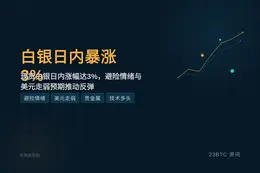 白银日内暴涨3%