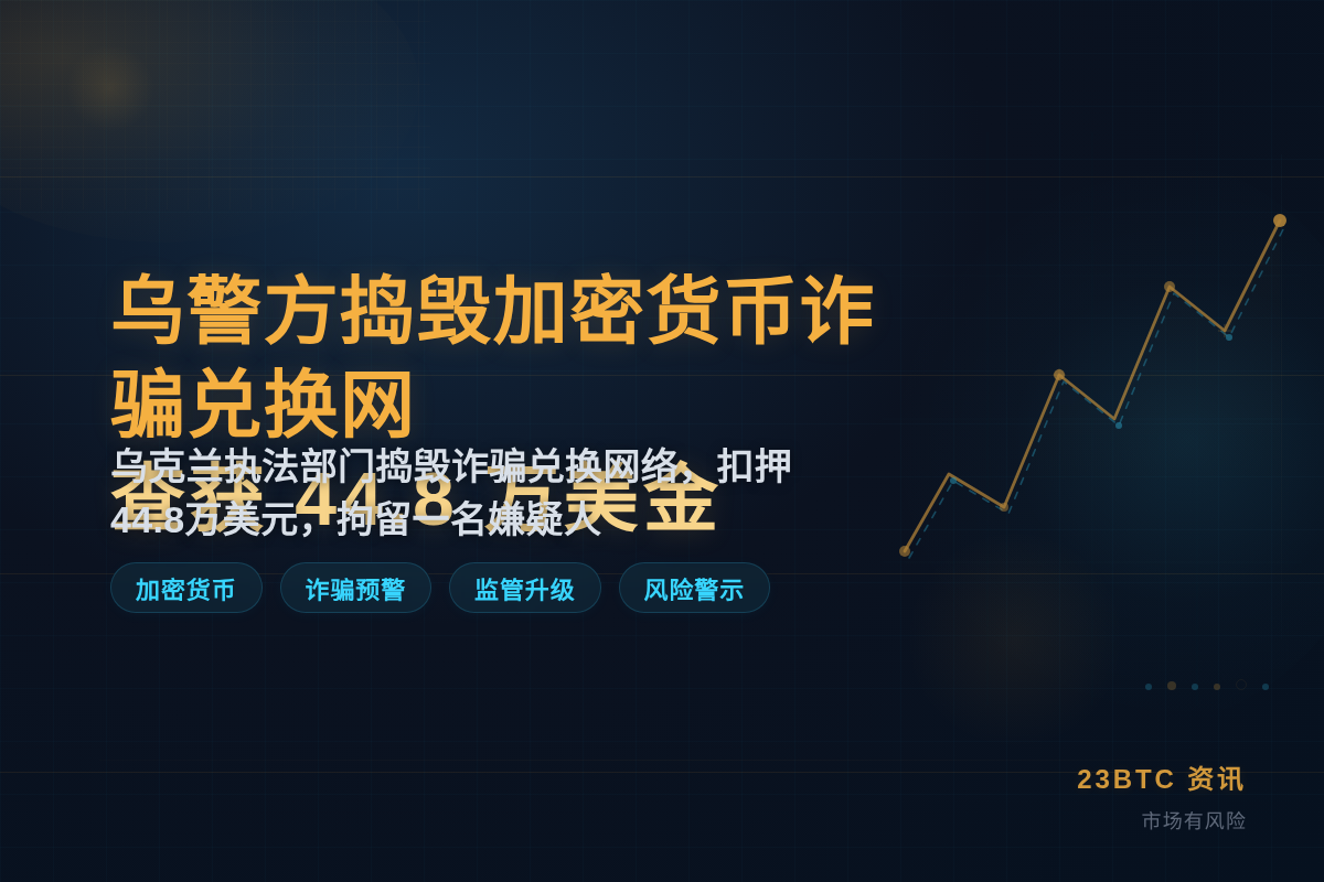 乌警方捣毁加密货币诈骗兑换网 查获44.8万美金