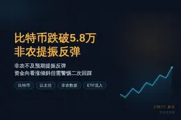 比特币跌破5.8万后受非农提振反弹