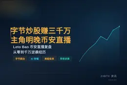 字节炒股赚三千万主角明晚币安直播