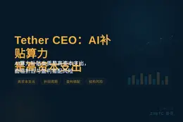Tether CEO：AI补贴算力是高资本支出