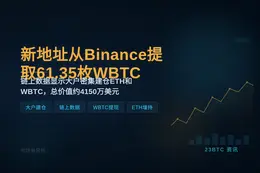 新地址从Binance提取61.35枚WBTC