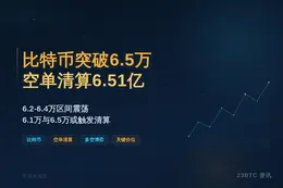 比特币突破6.5万，空单清算6.51亿