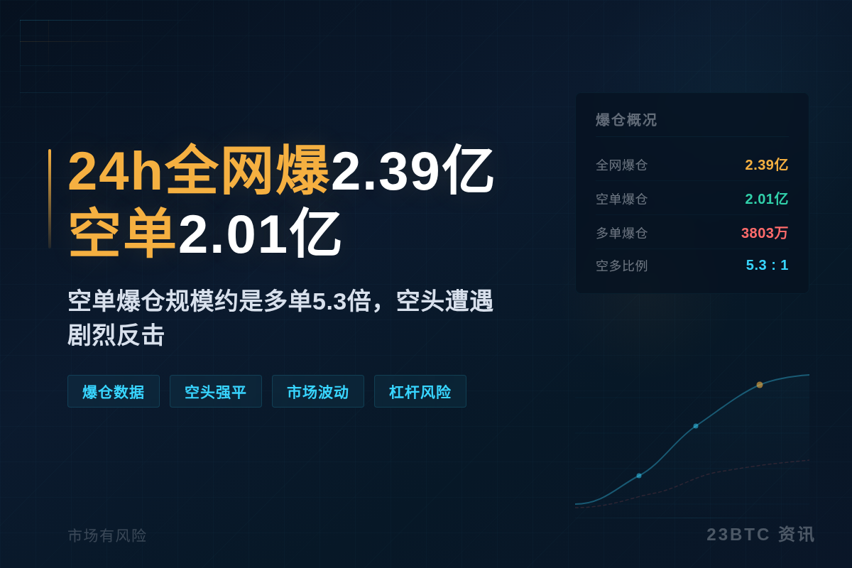 24h全网爆2.39亿，空单2.01亿