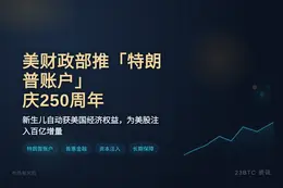 美财政部推「特朗普账户」庆250周年