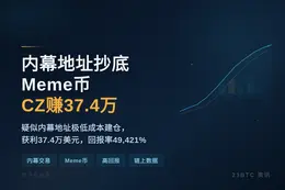 内幕地址抄底Meme币CZ赚37.4万