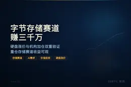 字节存储赛道赚三千万