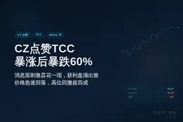 CZ点赞TCC致币价暴涨后暴跌60%