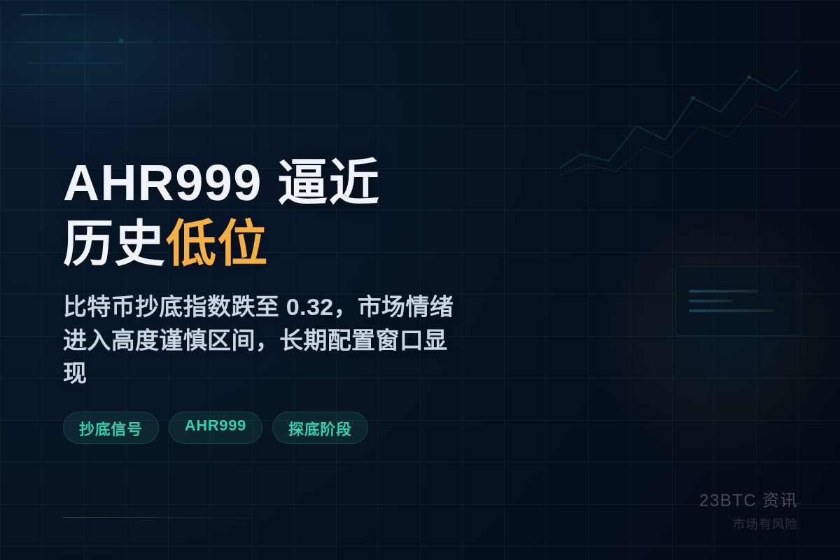 比特币抄底指数跌至0.32,逼近历史低位插图1 比特币抄底指数跌至0.32,逼近历史低位