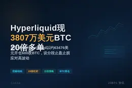 Hyperliquid现3807万美元BTC 20倍多单，位