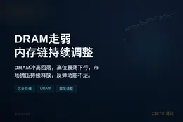 DRAM走弱，内存链持续调整