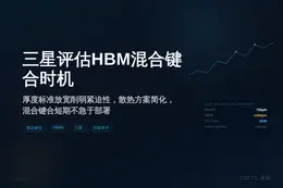 三星评估HBM混合键合时机，HBM5或暂不采用
