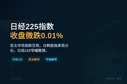 日经225指数收盘微跌0.01%