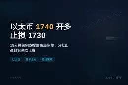 2026-07-06 09:38:25 以太币1740开多，止损1730