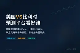 美国VS比利时！预测平台看好谁