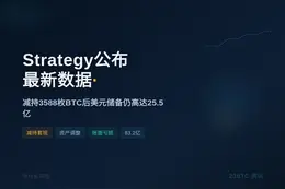 Strategy公布最新数据：截至7月5日美元储备25.5亿