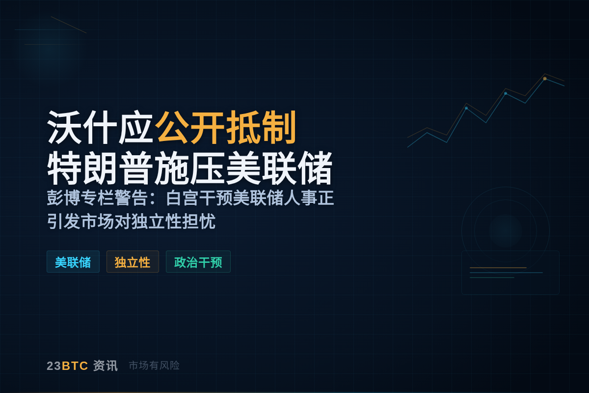沃什应公开抵制特朗普施压美联储插图1 沃什应公开抵制特朗普施压美联储