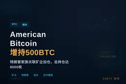 American Bitcoin增持500BTC，总持仓达8