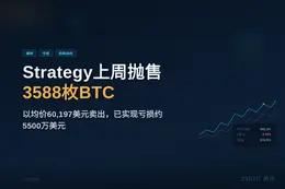 Strategy上周抛售3588枚BTC，亏损5500万美元