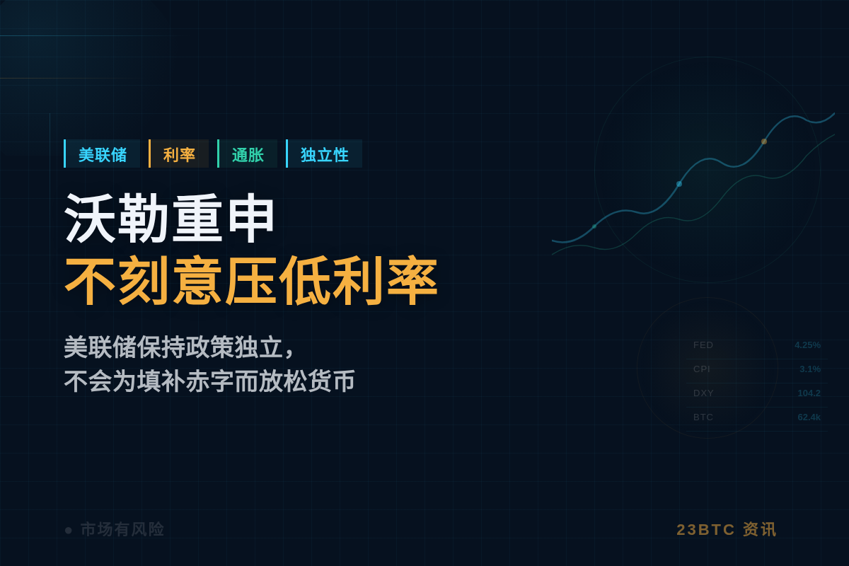 美联储理事沃勒:利率政策不刻意压低插图1 美联储理事沃勒:利率政策不刻意压低
