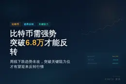 比特币需强势突破6.8万才能反转趋势