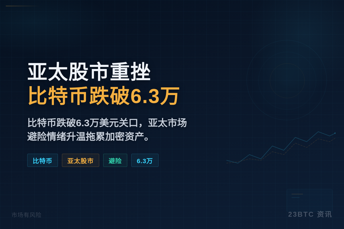 亚太股市重挫,比特币跌破6.3万插图1 亚太股市重挫,比特币跌破6.3万