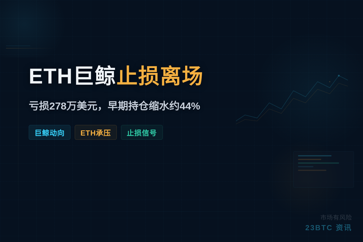 ETH巨鲸或止损离场,亏损278万美元插图1 ETH巨鲸或止损离场,亏损278万美元