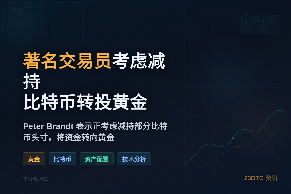 著名交易员考虑减持比特币转投黄金插图1 著名交易员考虑减持比特币转投黄金