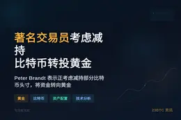 著名交易员考虑减持比特币转投黄金