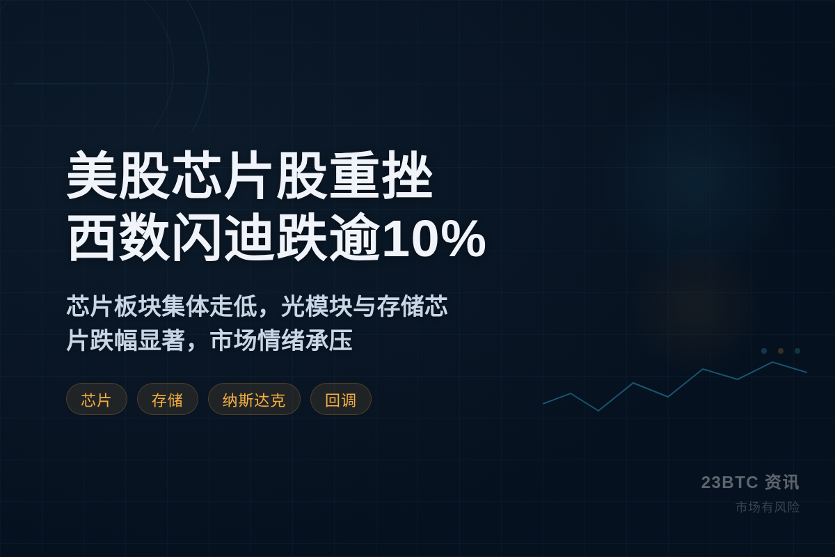 美股芯片股重挫,西数闪迪跌逾10%插图1 美股芯片股重挫,西数闪迪跌逾10%