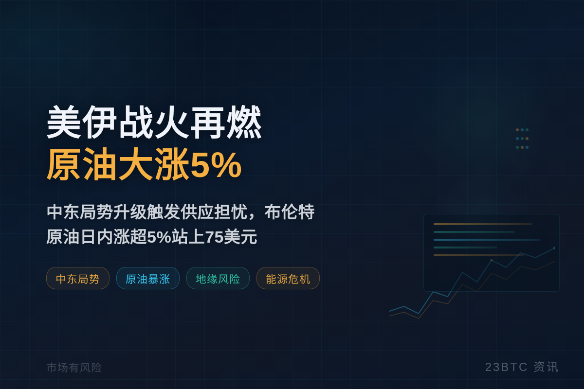 美伊战火再燃,原油大涨5%插图1 美伊战火再燃,原油大涨5%