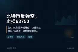 2026-07-08 02:44:15 比特币反弹空，止损63750