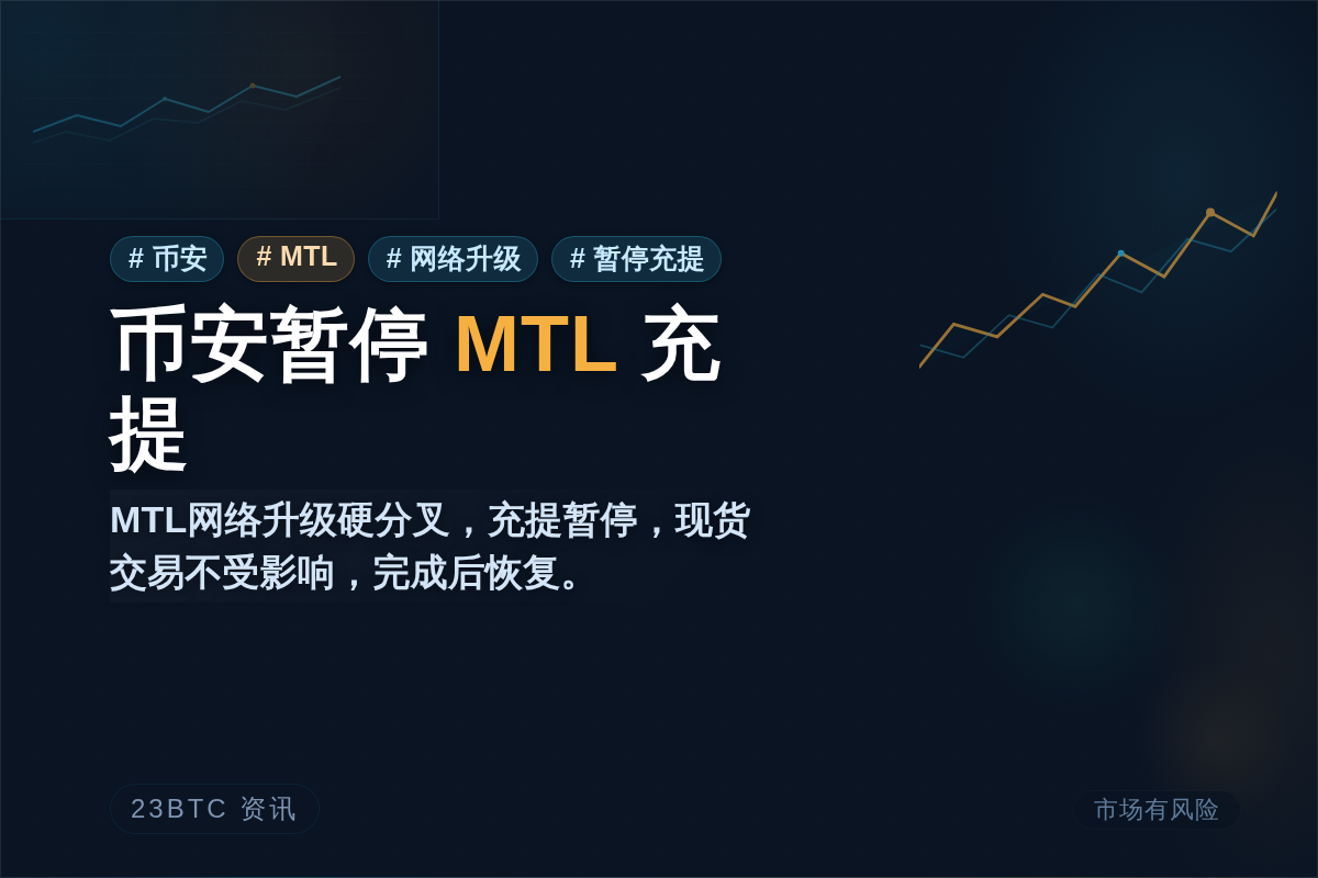币安7月8日暂停MTL充提插图 币安7月8日暂停MTL充提