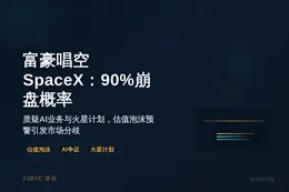 富豪唱空SpaceX：90%崩盘概率，质疑AI火星