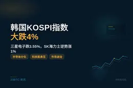 韩国KOSPI指数大跌4%，海力士涨1%