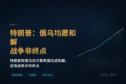 特朗普：俄乌均愿和解 战争非终点
