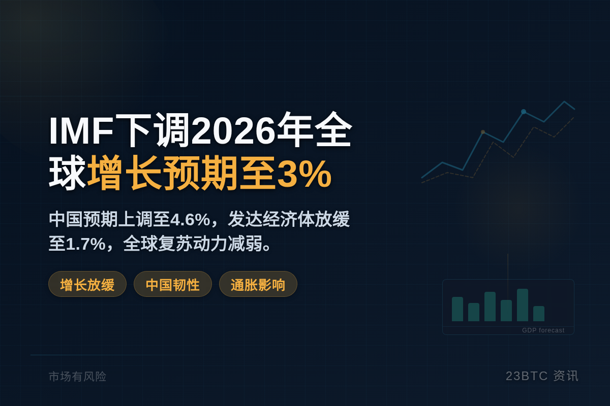 IMF下调2026年全球增长预期至3%