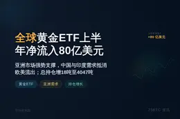 全球黄金ETF上半年净流入80亿美元