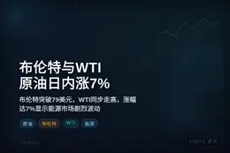 布伦特与WTI原油日内涨7%