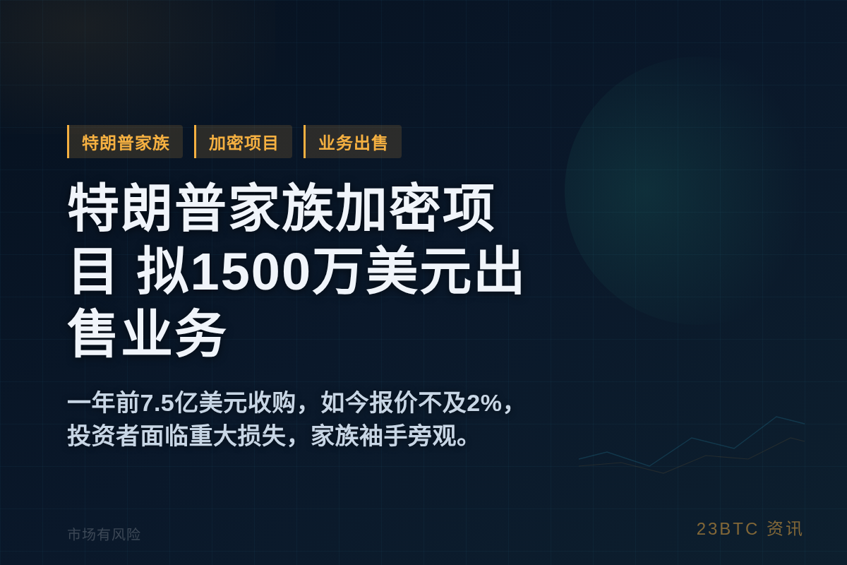 特朗普家族加密公司拟1500万美元出售业务插图1 特朗普家族加密公司拟1500万美元出售业务