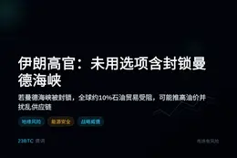 伊朗高官：未用选项含封锁曼德海峡