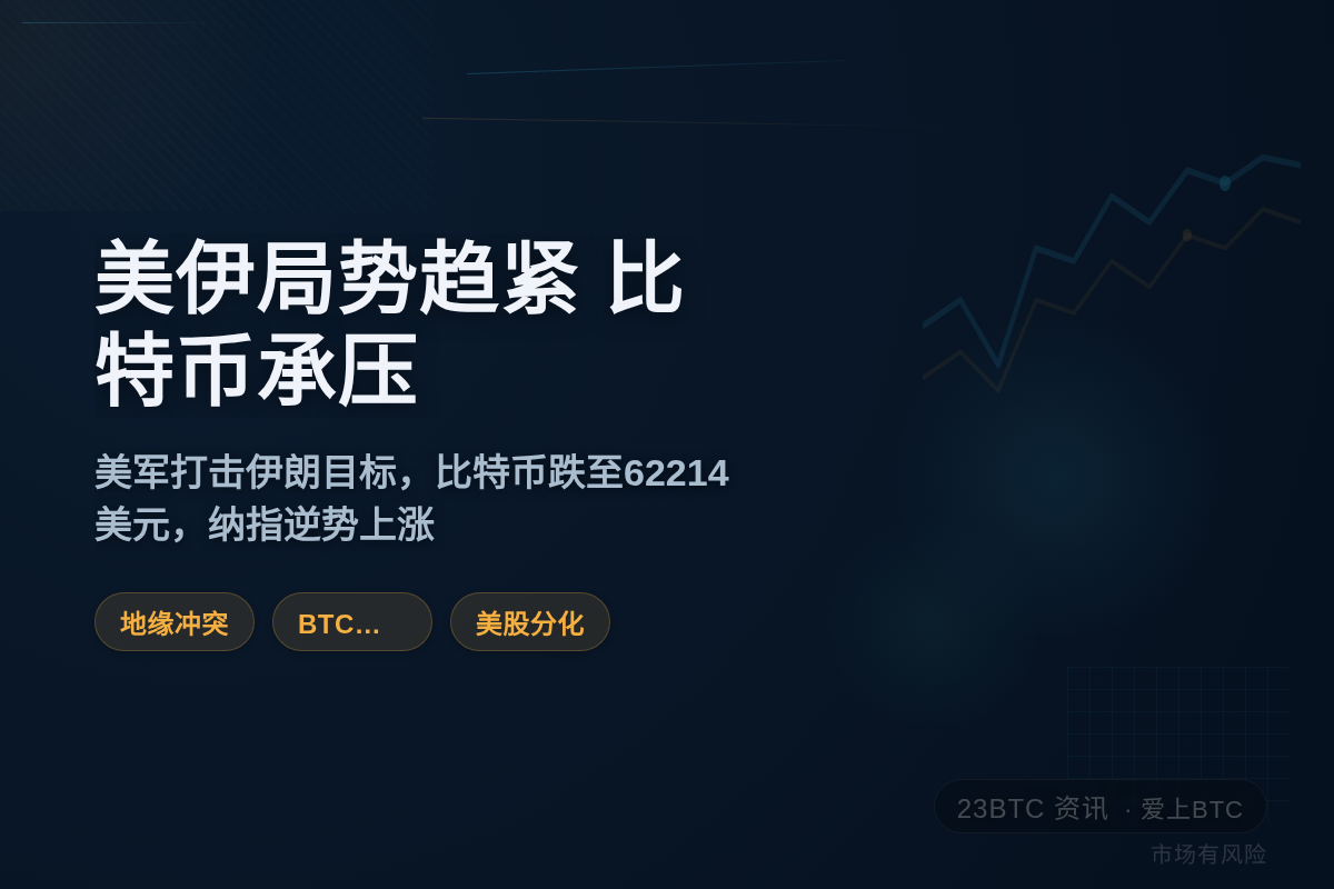 美伊局势趋紧，比特币微跌，美股涨跌互现